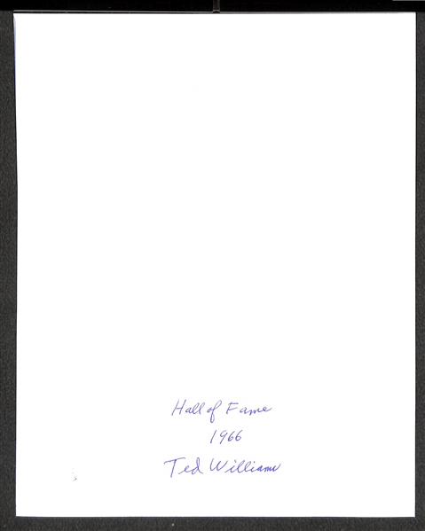 Ted Williams Signed 8x10 Photo (Autograph Shows Some Wear) - JSA Auction Letter